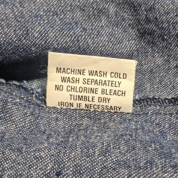 Vintage USA Sundance Blue Denim Longline Jacket Oversize L Pleated Studs Pockets - Picture 16 of 16